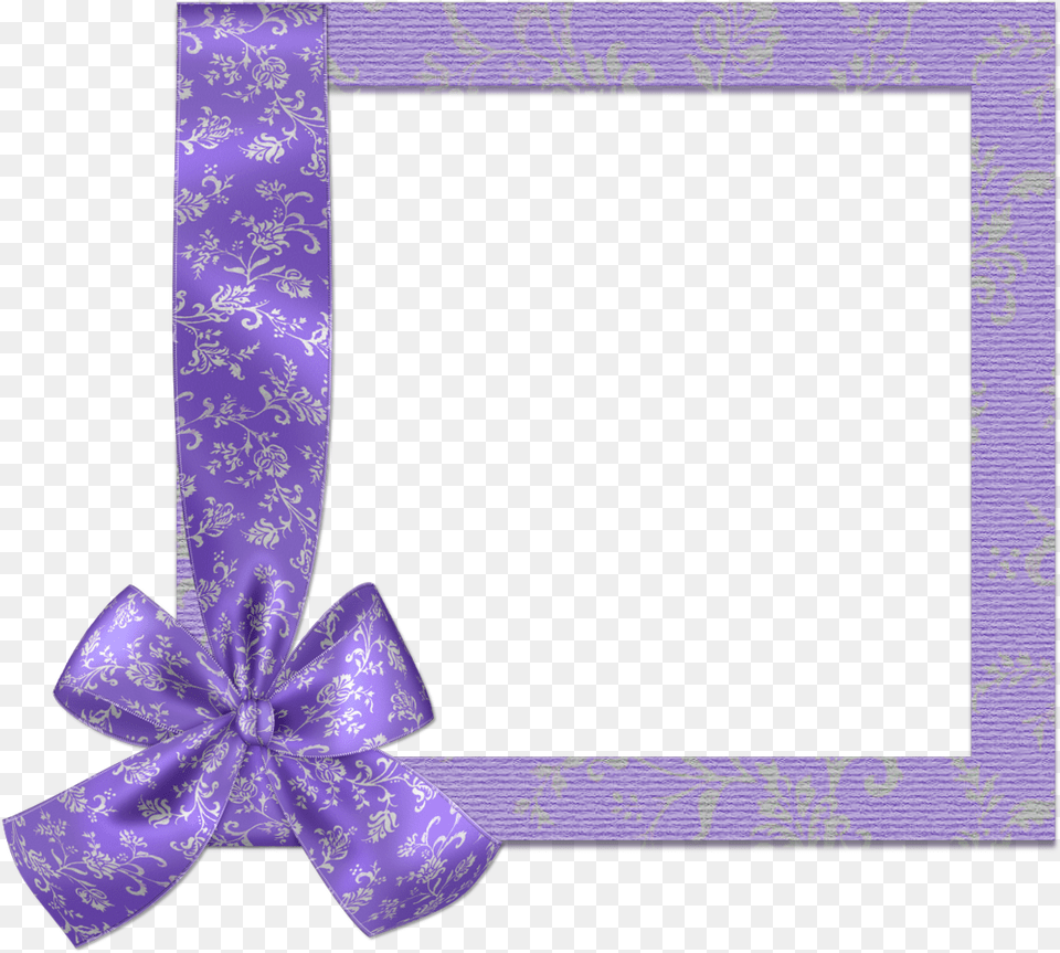 Cute Purple Frame With Bow Free Png Download