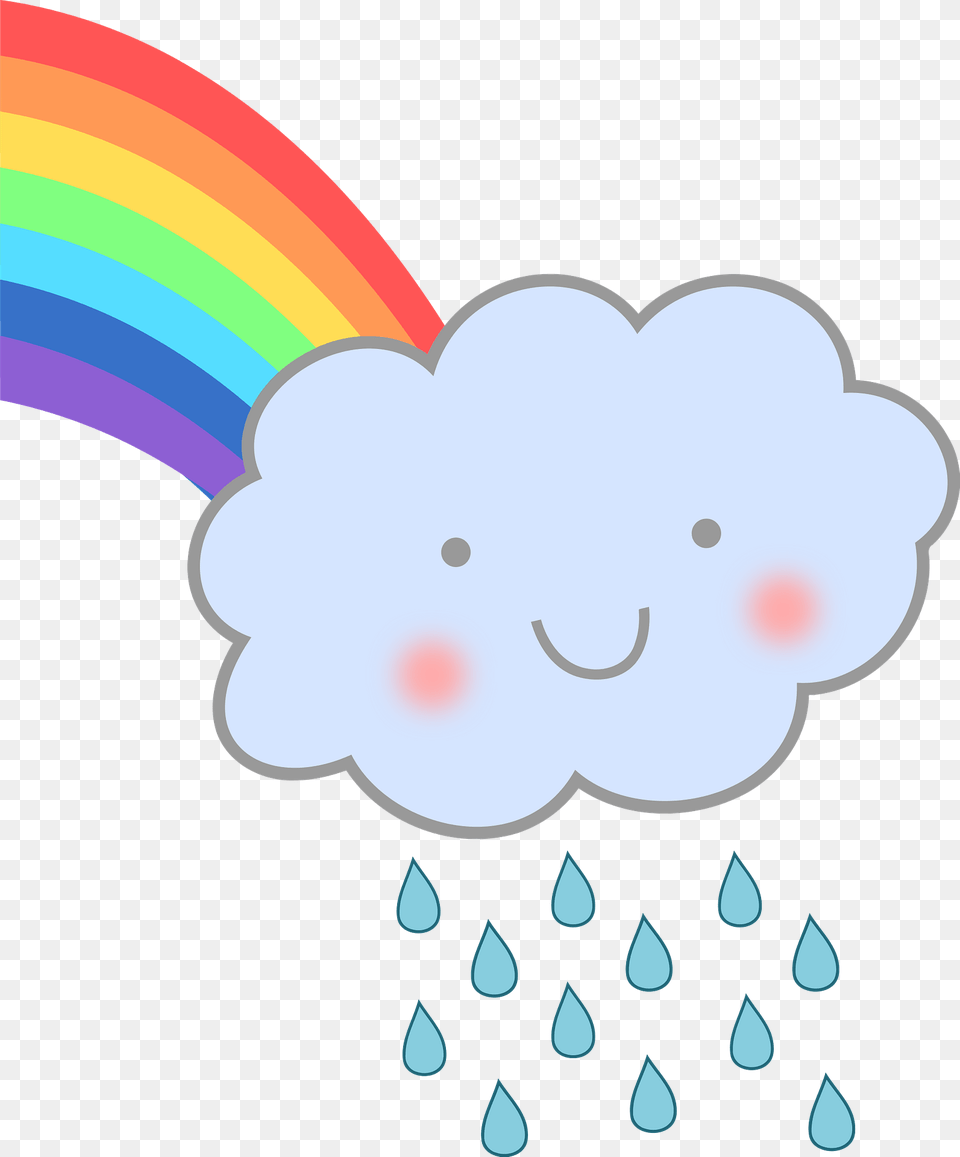 Cute Rain Cloud With Rainbow Clipart, Art, Graphics, Nature, Outdoors Png Image