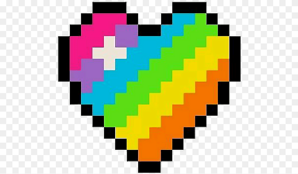 Cute Rainbow Pixel Art Rainbow Heart, First Aid, Pattern, Accessories, Graphics Free Png