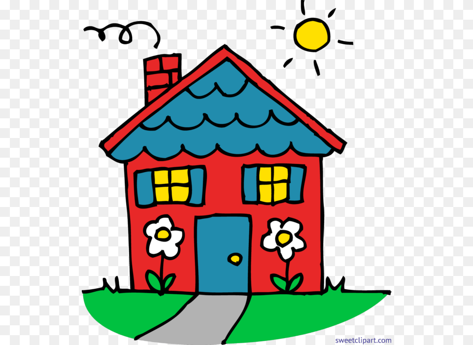 Cute Red And Blue House Clip Art, Hut, Architecture, Building, Countryside Free Transparent Png