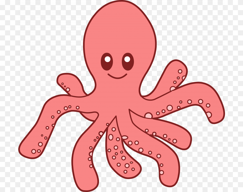 Cute Red Octopus Clipart Octopus Clipart, Animal, Sea Life, Invertebrate, Baby Free Png