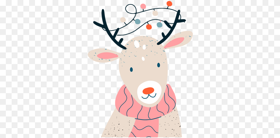 Cute Reindeer Festive Illustration Transparent U0026 Svg Veado Natal, Livestock, Animal, Deer, Wildlife Free Png