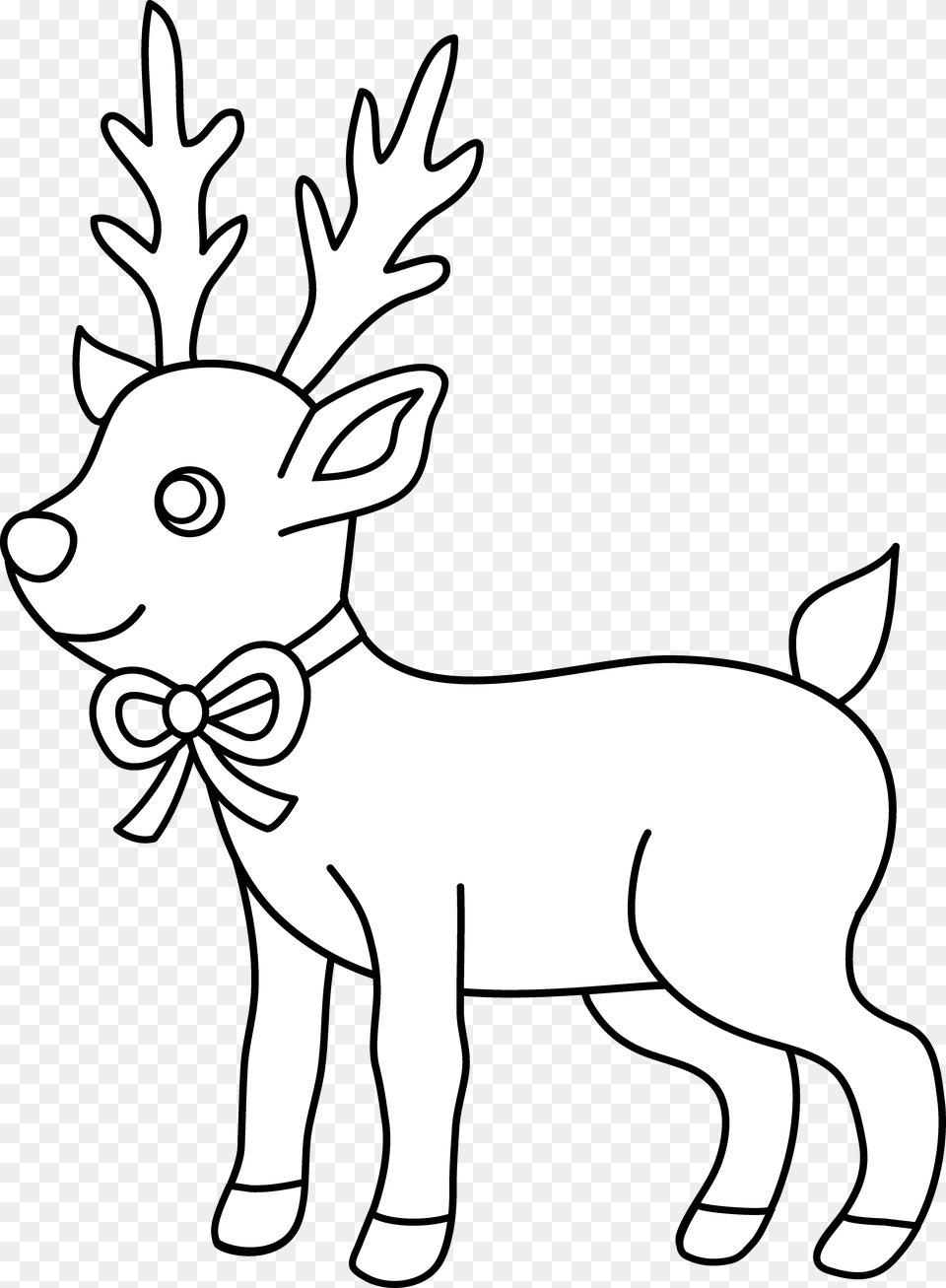 Cute Reindeers Christmas Coloring Pages, Animal, Stencil, Mammal, Wildlife Free Png Download