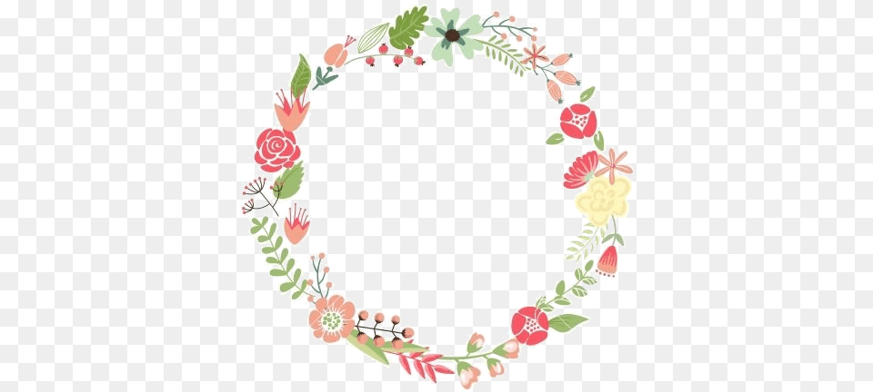 Cute Retro Flowers Arranged Un A Shape Of The Wreath Floral Frame Transparent, Art, Floral Design, Graphics, Pattern Free Png