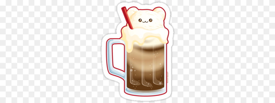 Cute Root Beer Float Ice Cream Bear Sticker, Cup, Beverage, Milk, Bottle Free Transparent Png