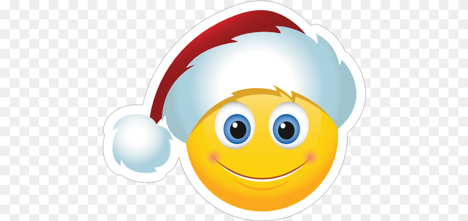 Cute Santa Claus Hat Christmas Emoji Sticker Emoji With Christmas Hat, Disk, Plush, Toy Free Png
