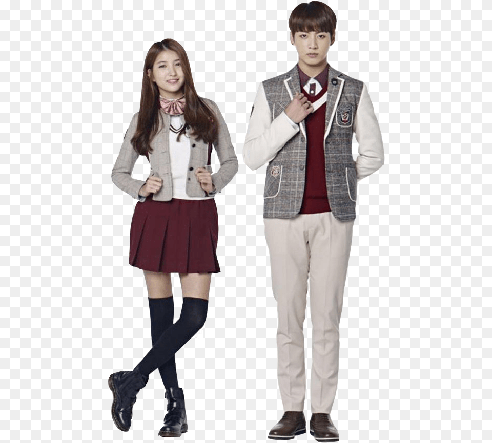 Cute School Uniforms Kpop Couples School Girl Outfit Bts Gfriend Smart Uniform, Accessories, Tie, Teen, Suit Free Transparent Png