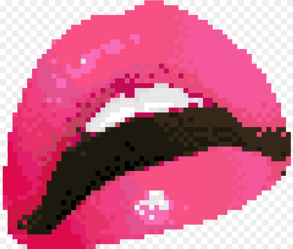 Cute Sexy Mouth Boca Lips Kawaii Pixel Pixels Easy Pixel Art Nature, Body Part, Person, Cosmetics, Lipstick Free Png