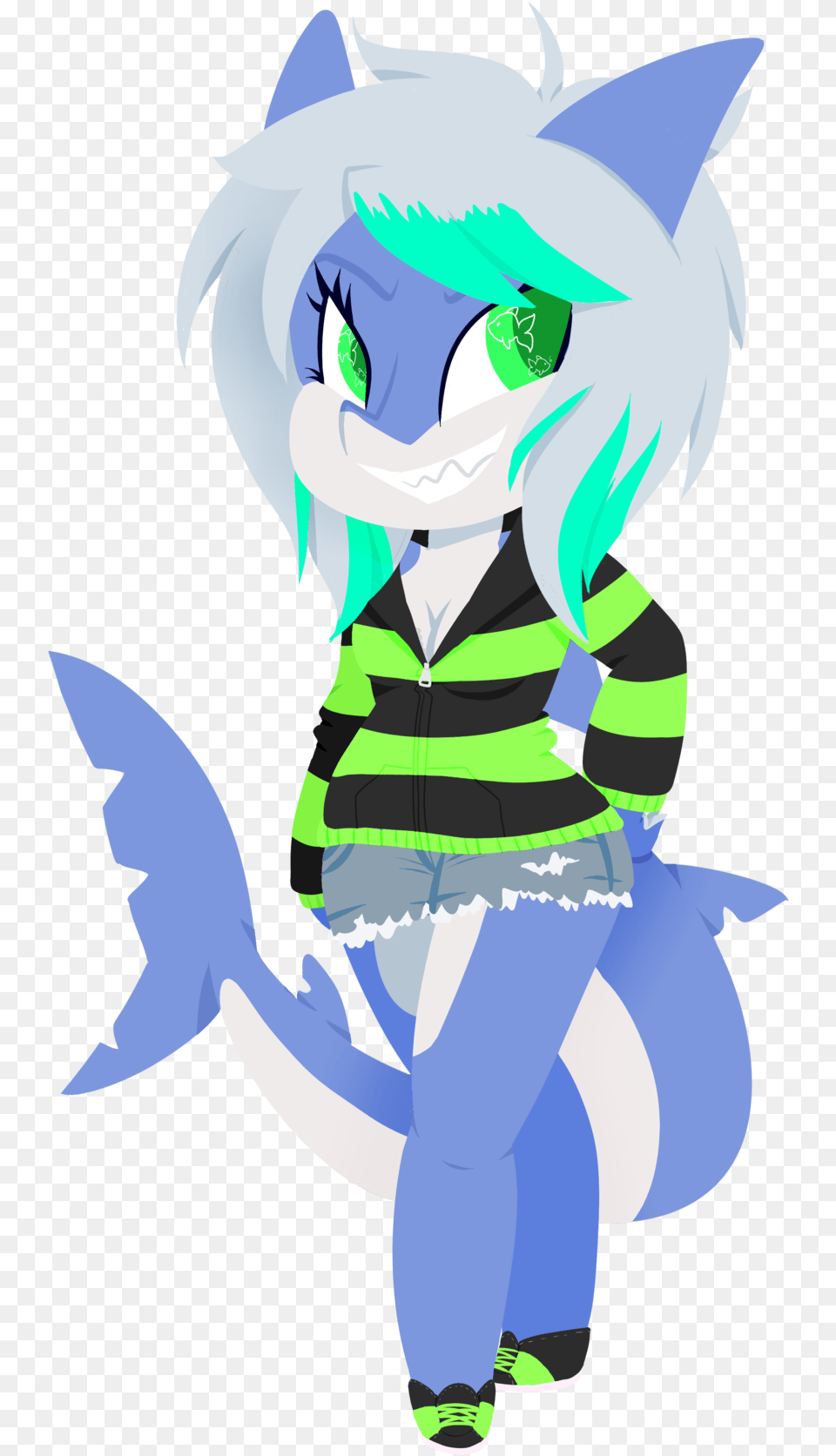 Cute Shark Girl Commission By Bunbubsss Sharks, Book, Comics, Publication, Baby Free Transparent Png