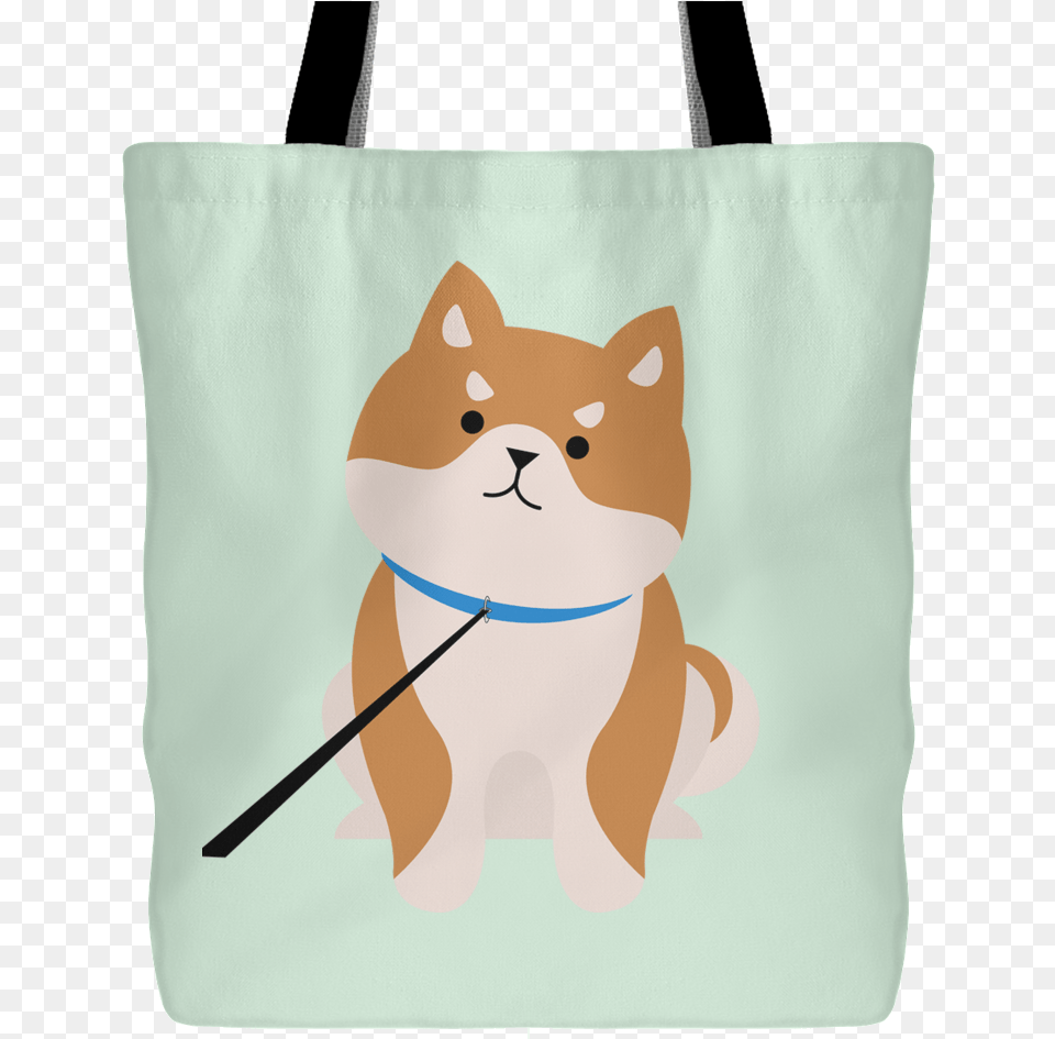 Cute Shiba Inu On A Leash Tote Bag Mint Tote Bag, Tote Bag, Accessories, Handbag, Animal Free Png Download