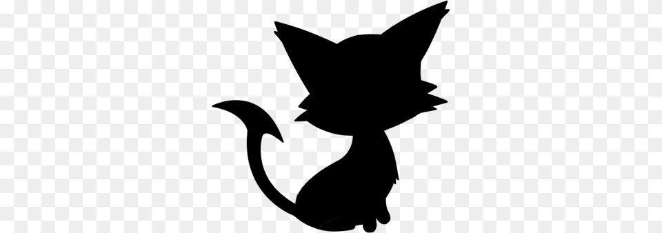Cute Silhouettes New Cat Pokemon, Silhouette, Gray Png