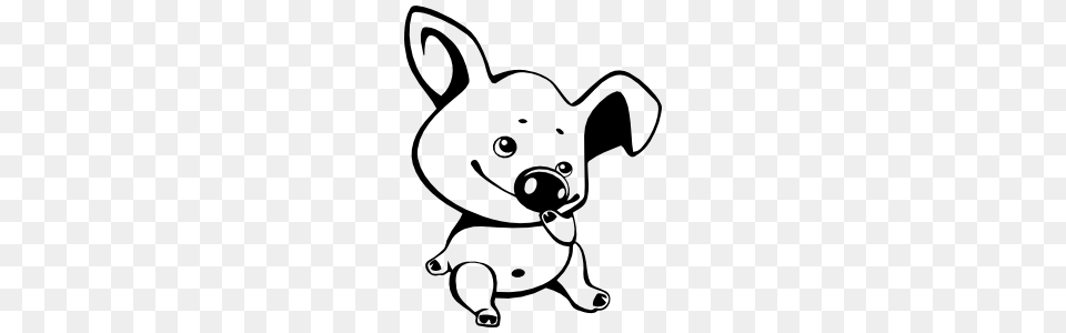 Cute Silly Pig Sticker, Stencil, Animal, Canine, Dog Png Image