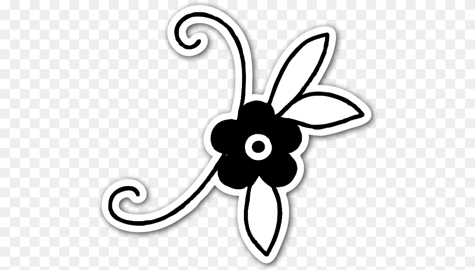 Cute Simple Flower Stickerapp Clip Art, Stencil, Floral Design, Graphics, Pattern Free Png Download