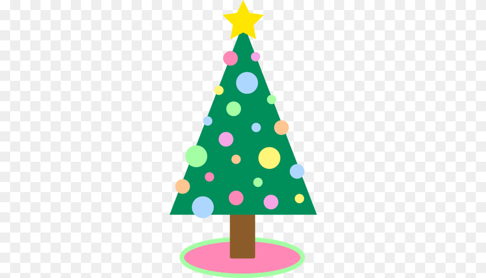 Cute Simple Pastel Colored Christmas Tree Png Image