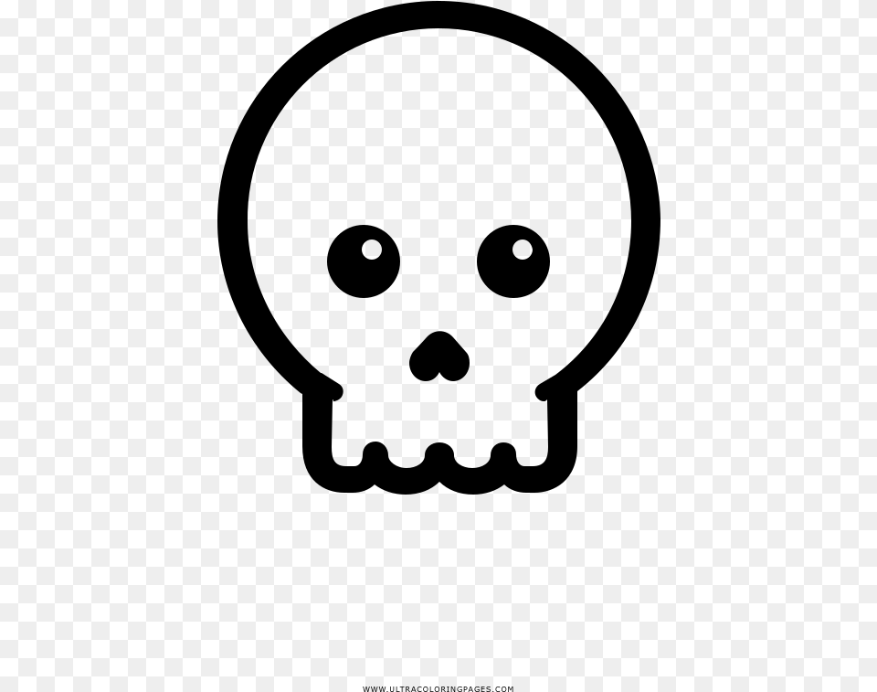 Cute Skull Coloring, Gray Free Png