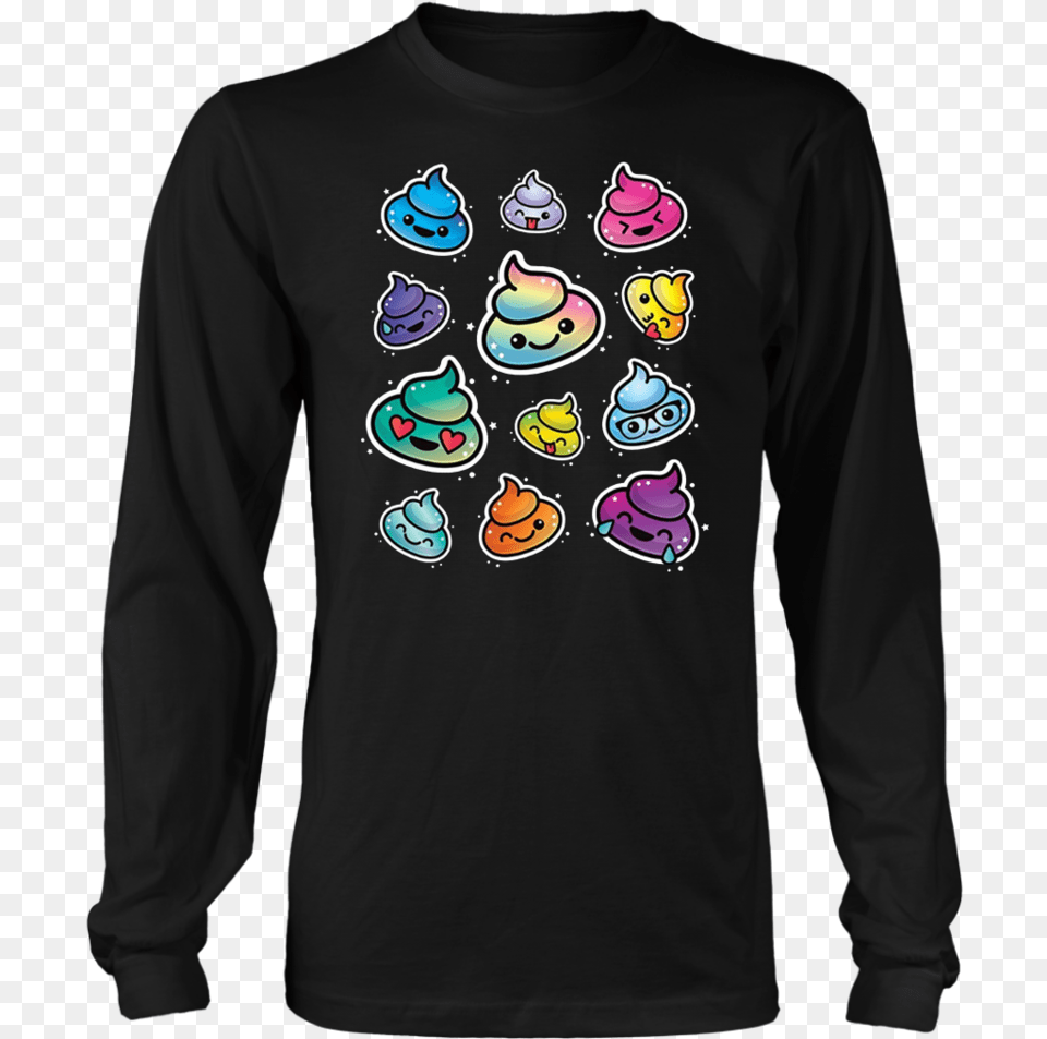 Cute Sleeping Rainbow Poop Emoji Zzz T Shirt Ms Made To Survive, Clothing, Long Sleeve, Sleeve, T-shirt Free Png