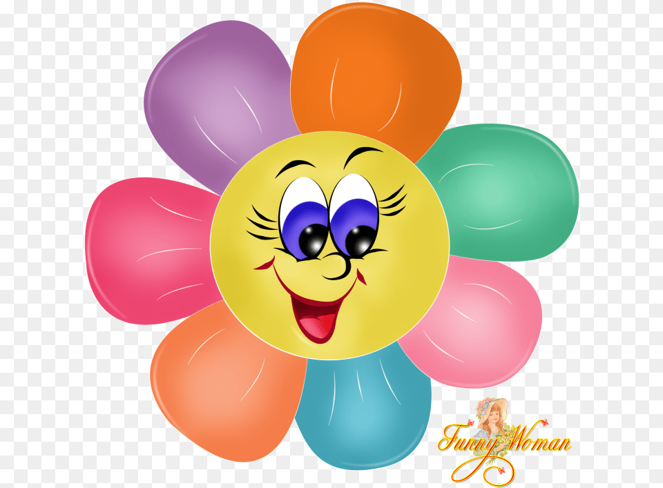 Cute Smiley Flower Cliparts Hd Clipart Cute Cartoon Flowers, Balloon, Art, Graphics, Person Free Png Download