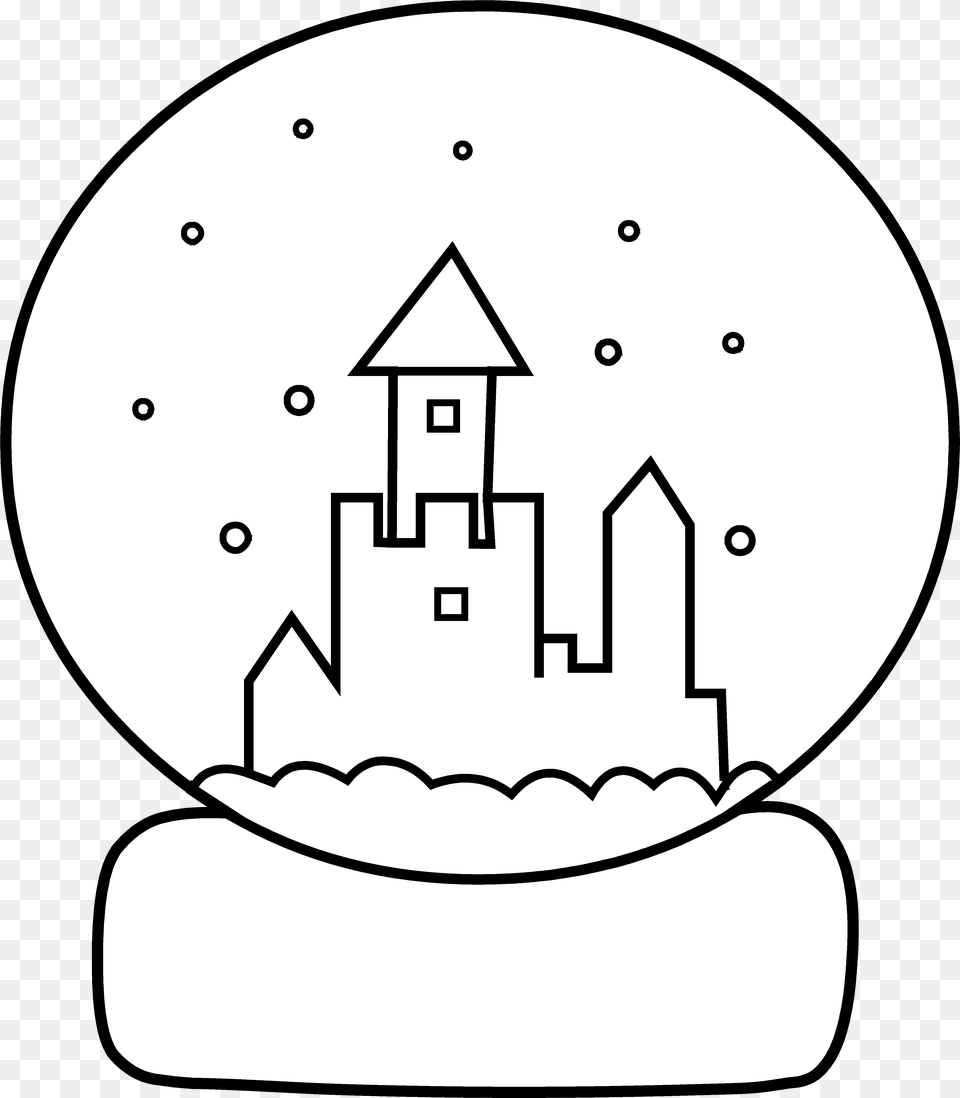 Cute Snow Globe Coloring, Stencil, Outdoors, People, Person Png Image