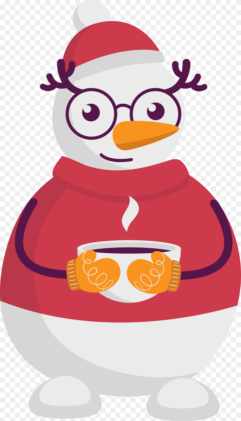 Cute Snowman In Glasses Clipart, Bowl, Nature, Outdoors, Snow Free Png