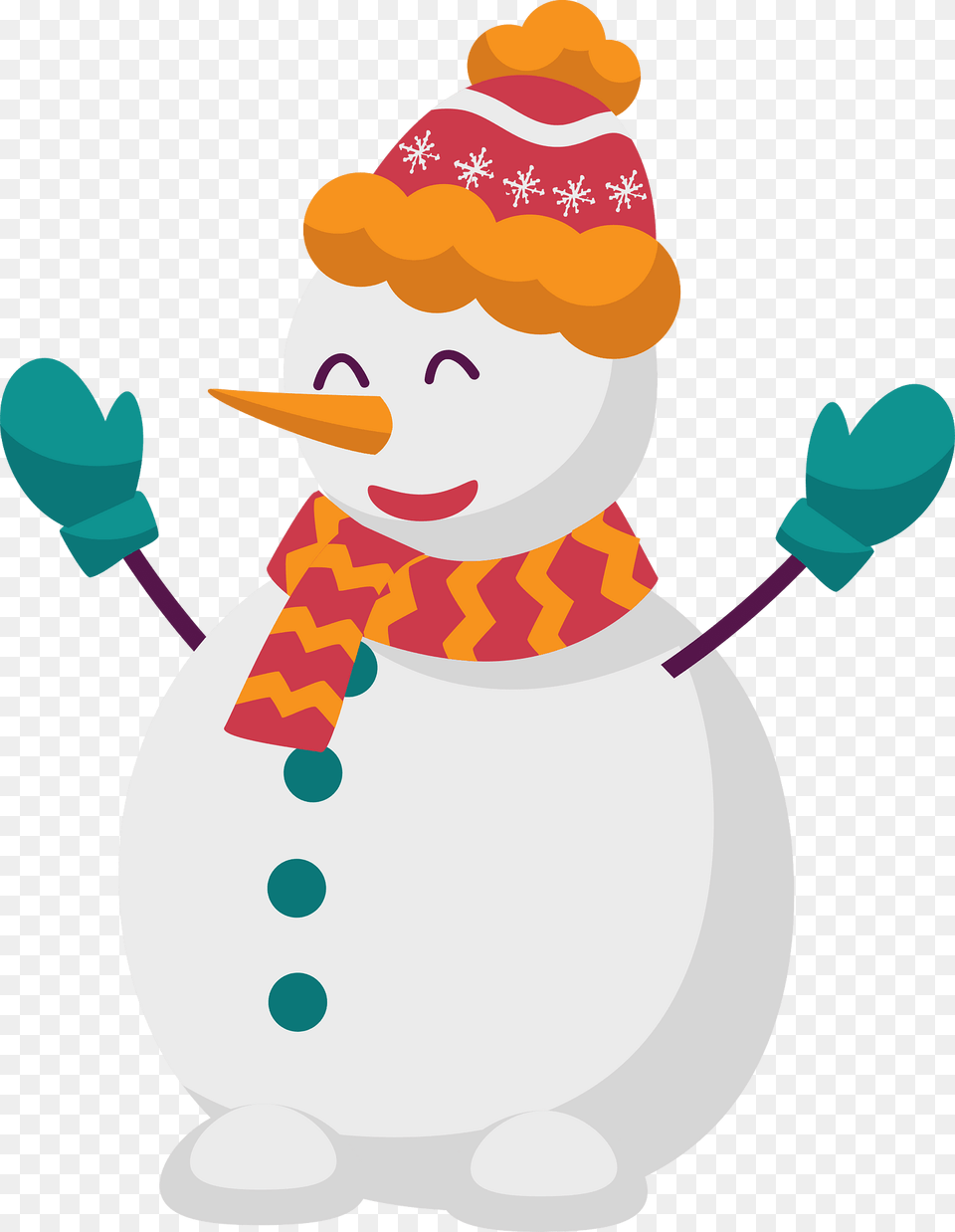 Cute Snowman Smiling Clipart, Nature, Outdoors, Winter, Snow Free Transparent Png