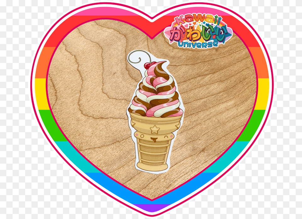 Cute Soft Serve Neo Icecream Sticker, Cream, Dessert, Food, Ice Cream Png Image