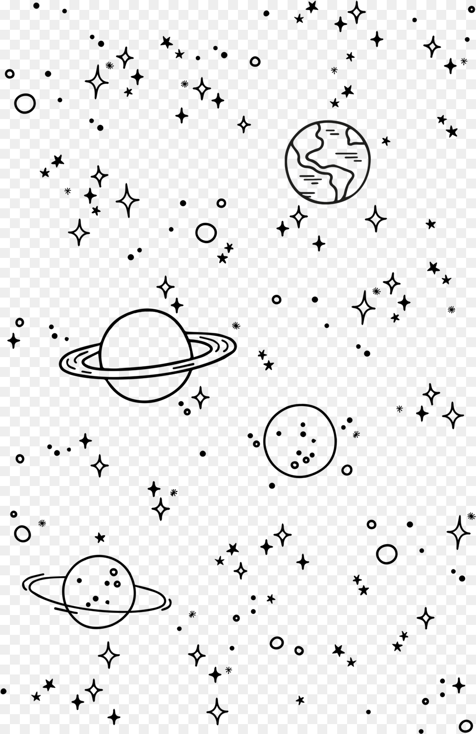 Cute Space Drawings Background Free Png