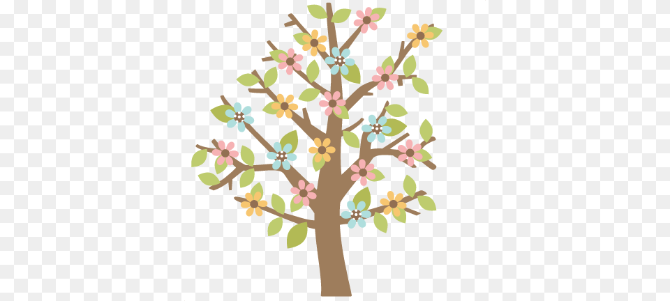 Cute Spring Tree Clip Art Cliparts, Flower, Plant, Cherry Blossom Png Image