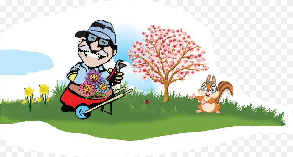 Cute Squirrel Cartoon, Plant, Grass, Person, Baby Png