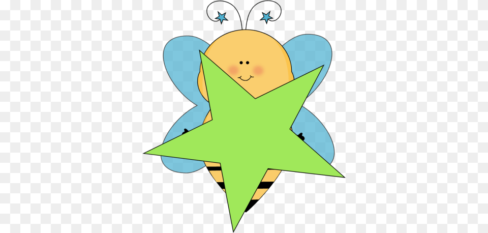 Cute Star Clip Art Blue Star Bee With A Green Star Clip Art, Star Symbol, Symbol Free Png