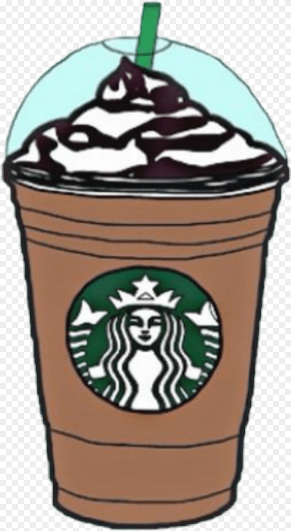Cute Starbucks Draw Drawing Starbucks Sticker, Cup, Cream, Dessert, Ice Cream Free Png