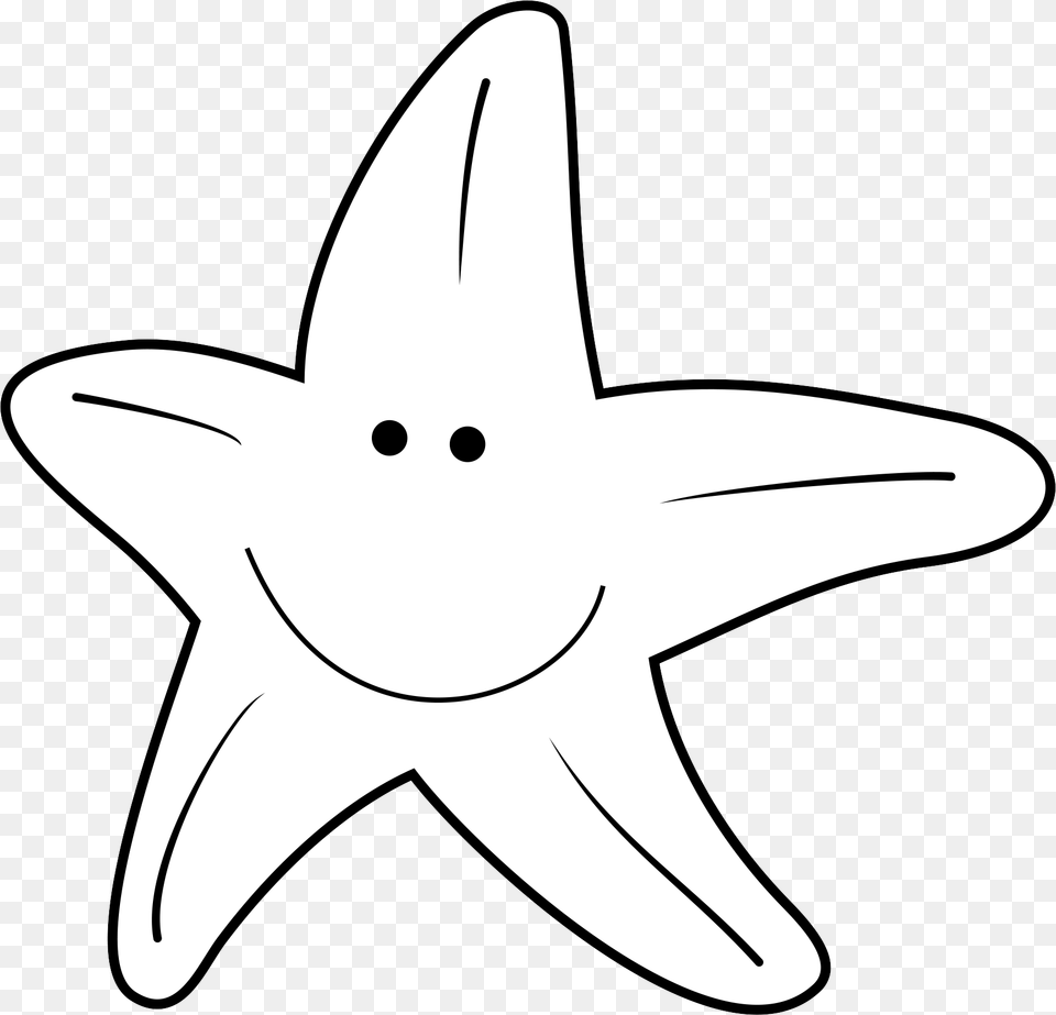 Cute Starfish Clipart Black And White, Stencil, Animal, Fish, Sea Life Png