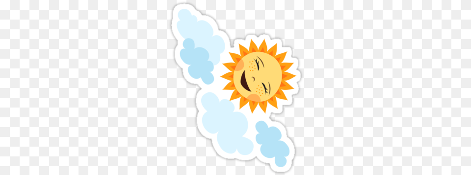 Cute Sticker Featuring A Cute Laughing Cartoon Sun Thank You From The Sun, Pattern, Flower, Plant, Art Png
