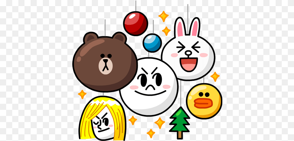 Cute Sticker Line Friend, Animal, Person, People, Mammal Free Png