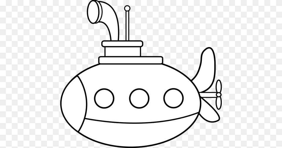 Cute Submarine Coloring, Cookware, Pot, Pottery, Stencil Free Png Download