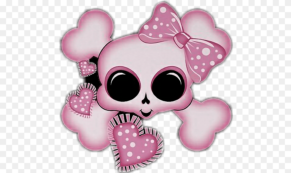 Cute Sugarskull Pink Bow Ribbon Heart Its A Girl Cute Sugar Skull Clipart, Purple, Pattern Png Image