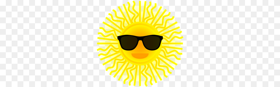 Cute Sun With Sunglasses Clipart Image Clip Art, Accessories, Nature, Outdoors, Sky Free Png Download