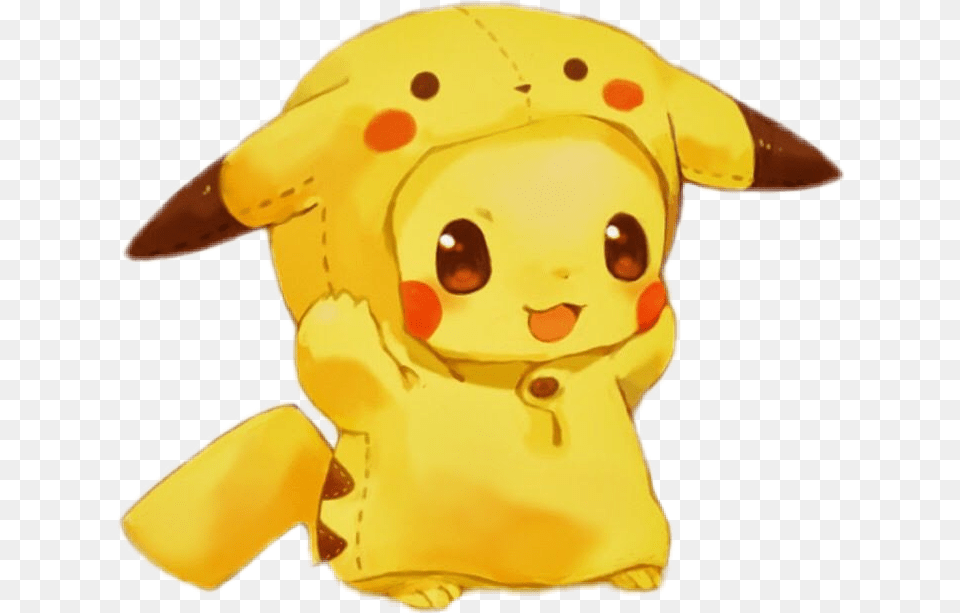 Cute Supercute Kawaii Kawaiicute Pikachu Aesthetic Anim Cute Kawaii Pikachu, Clothing, Coat, Animal, Fish Png Image