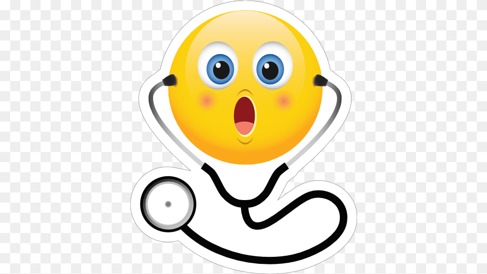 Cute Surprised Doctor Emoji Sticker Emoticon Doctor, Nature, Outdoors, Snow, Snowman Png Image