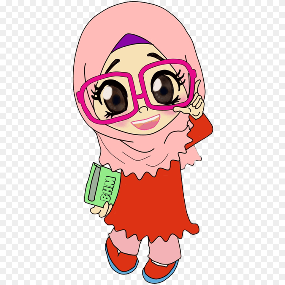 Cute Teacher Muslimah Cartoon, Baby, Person, Book, Comics Free Transparent Png