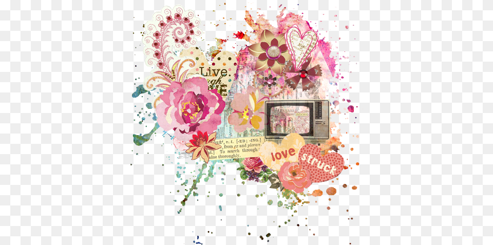 Cute Texture, Art, Collage, Graphics, Floral Design Free Transparent Png