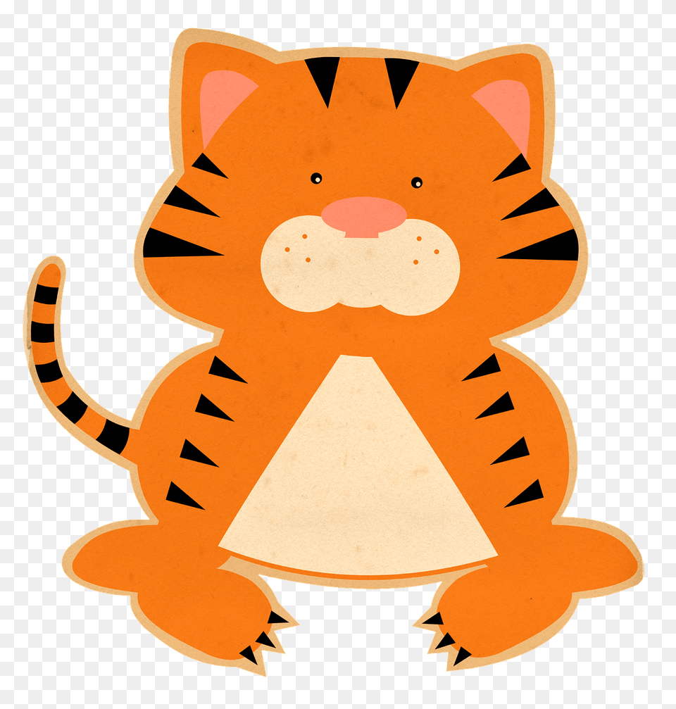 Cute Tiger Clipart, Applique, Pattern, Plush, Toy Free Png