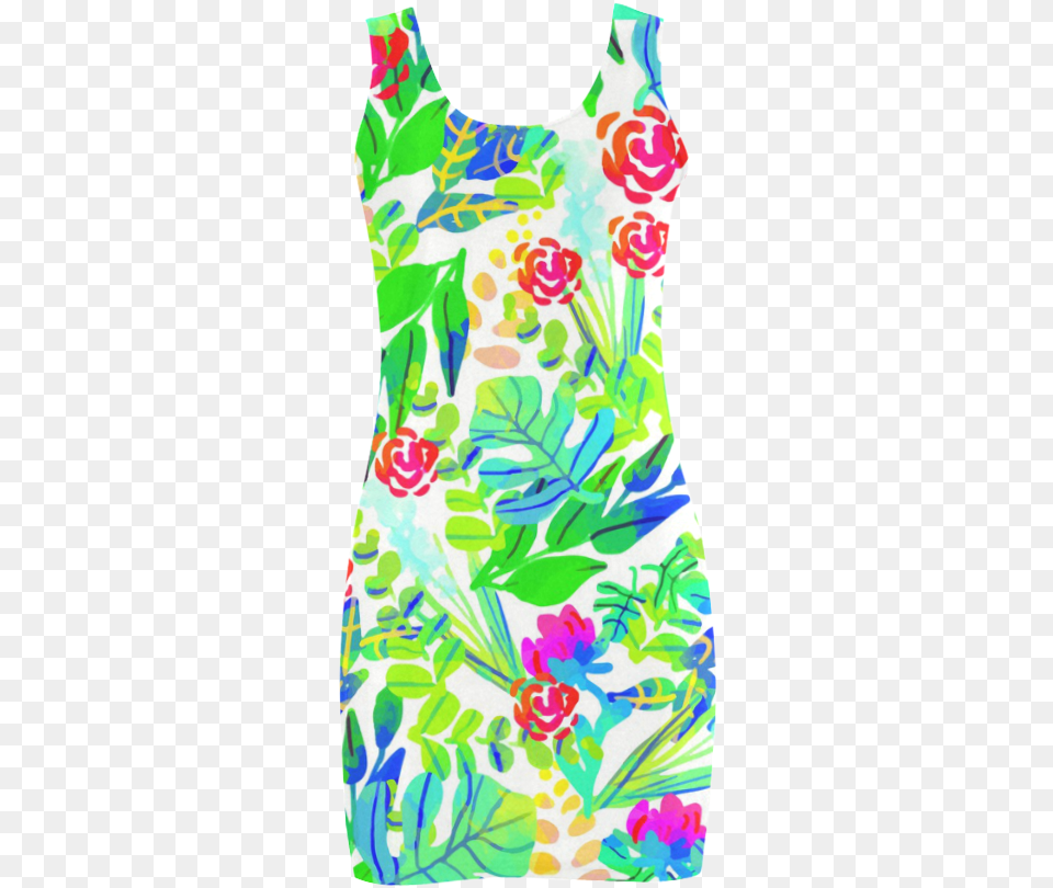 Cute Tropical Watercolor Flowers Medea Vest Dress Cafepress Jungle Watercolor Flowers F Fullqueen Duvet, Art, Floral Design, Graphics, Pattern Png