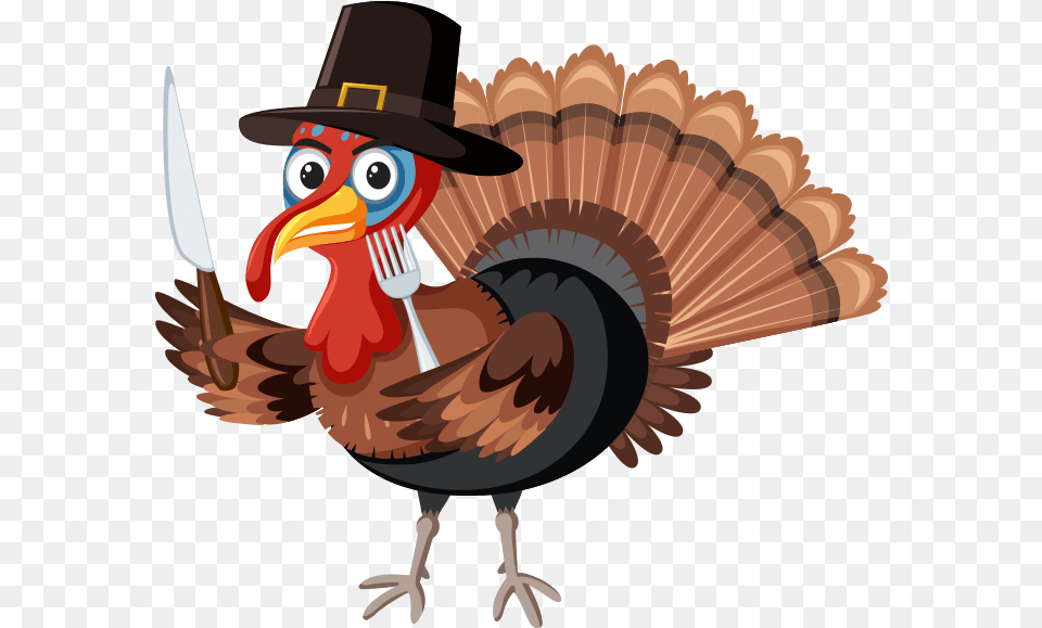 Cute Turkey White Background, Animal, Beak, Bird, Cutlery Png Image