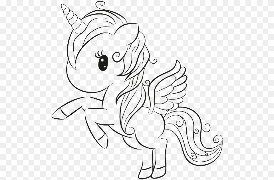 Cute Unicorn Coloring Pages, Person Free Png Download