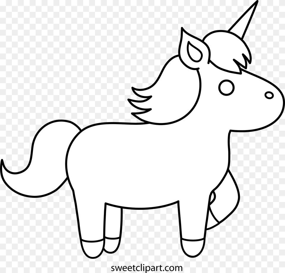 Cute Unicorn Coloring Pages To Simple Coloring Pages Disney, Stencil, Silhouette, Animal, Fish Free Png Download