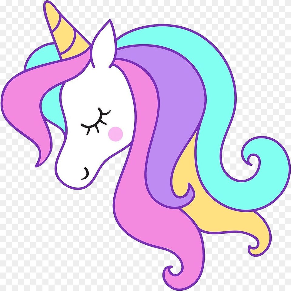 Cute Unicorn Head Clipart, Purple, Art, Graphics Free Transparent Png