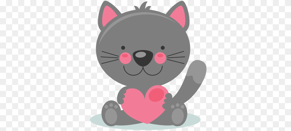 Cute Valentine Kitty Scrapbook Cuts Svg Cutting Files Valentines Cat Clip Art, Plush, Toy, Ammunition, Grenade Free Png Download