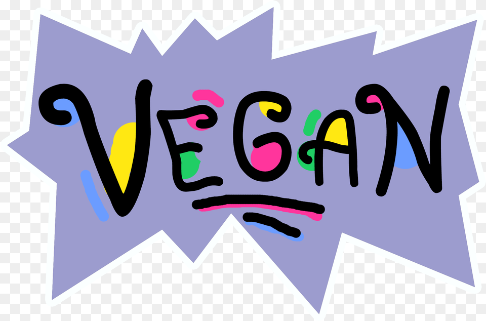 Cute Vegan Print In Rugrats Style Graphic Design, Sticker, Art, Text Free Png Download