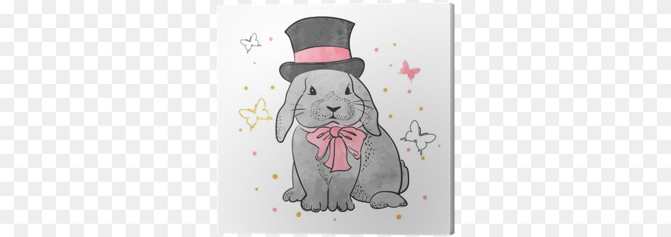 Cute Watercolor Rabbit Boy With Bow And Hat Conejo Princesa, Art, Drawing, Baby, Person Png Image