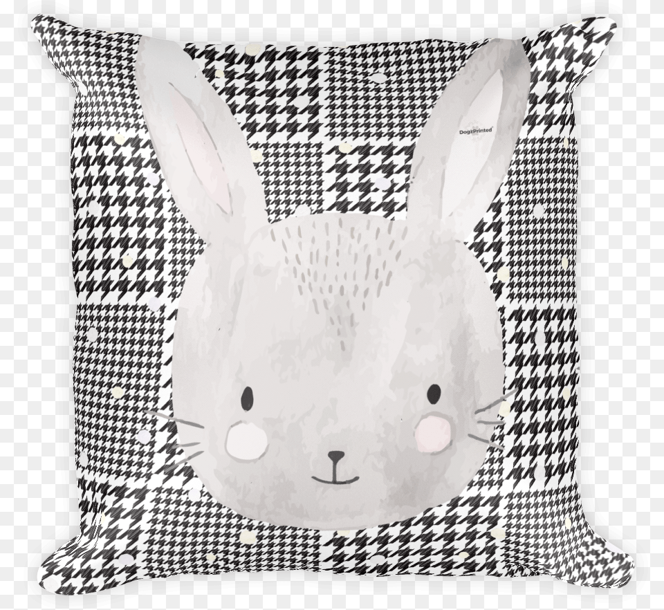 Cute Watercolor Rabbit Print Domestic Rabbit, Cushion, Home Decor, Pillow Png